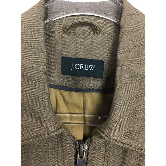 J CREW Safari Full Zip Olive Army Moss Green Jacket Utility Lined Pockets S M - Picture 6 of 6